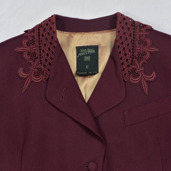 JGP VINTAGE BLAZER WITH EMBROIDERED COLLAR - Picture 2 of 6